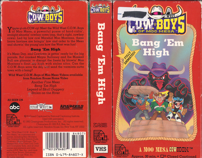 COWBOYS OF MOO MESA BANG EM HIGH VHS COVER