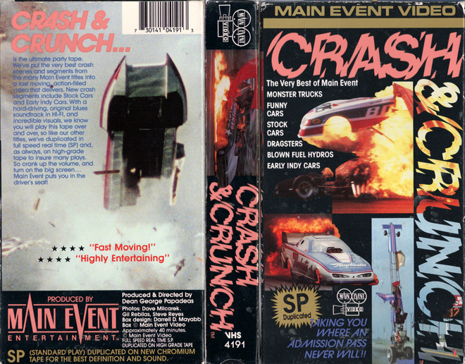 CRASH AND CRUNCH VHS COVER, VHS COVERS