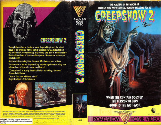 CREEPSHOW 2 AUSTRALIAN, STEREO GOLD SERIES, AUSTRALIAN, VHS COVER, VHS COVERS