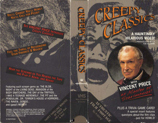 CREEPY CLASSICS WITH VINENT PRICE VHS COVER