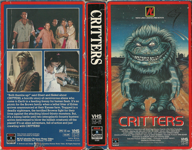 CRITTERS, ACTION, HORROR, BLAXPLOITATION, HORROR, ACTION EXPLOITATION, SCI-FI, MUSIC, SEX COMEDY, DRAMA, SEXPLOITATION, BIG BOX, CLAMSHELL, VHS COVER, VHS COVERS, DVD COVER, DVD COVERS