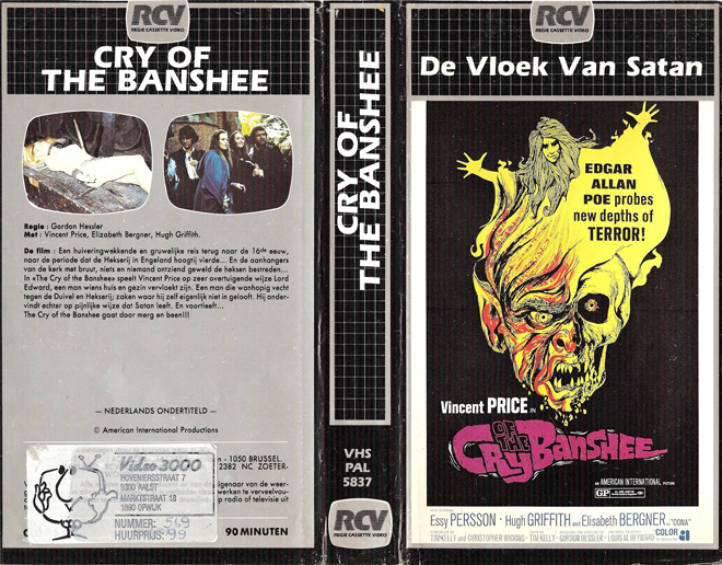 CRY OF THE BANSHEE, BIG BOX, HORROR, ACTION EXPLOITATION, ACTION, HORROR, SCI-FI, MUSIC, THRILLER, SEX COMEDY,  DRAMA, SEXPLOITATION, VHS COVER, VHS COVERS, DVD COVER, DVD COVERS
