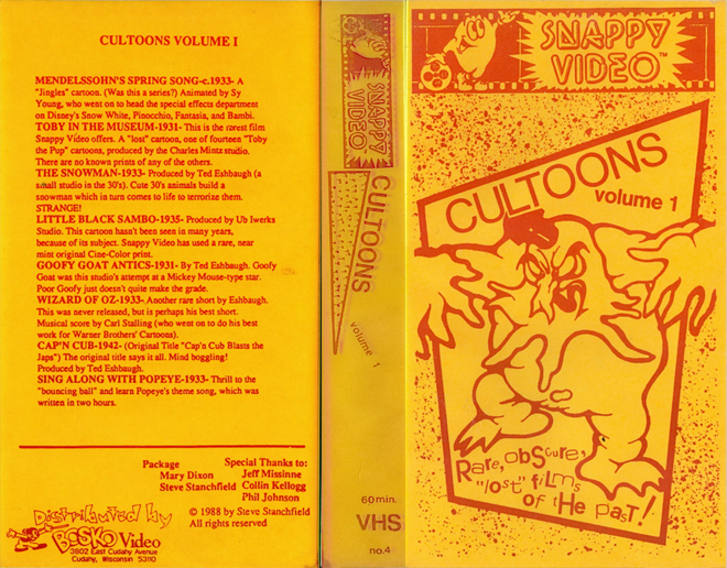 CULTOONS VOLUME 1 VHS COVER