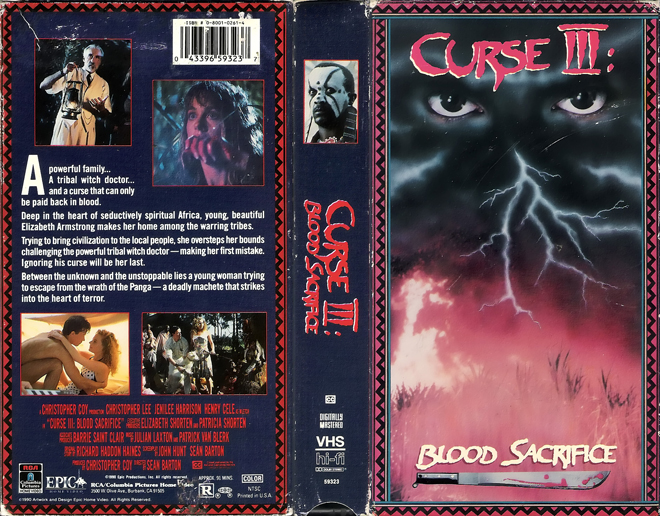 CURSE 3 BLOOD SACRIFICE, ACTION VHS COVER, HORROR VHS COVER, BLAXPLOITATION VHS COVER, HORROR VHS COVER, ACTION EXPLOITATION VHS COVER, SCI-FI VHS COVER, MUSIC VHS COVER, SEX COMEDY VHS COVER, DRAMA VHS COVER, SEXPLOITATION VHS COVER, BIG BOX VHS COVER, CLAMSHELL VHS COVER, VHS COVER, VHS COVERS, DVD COVER, DVD COVERS