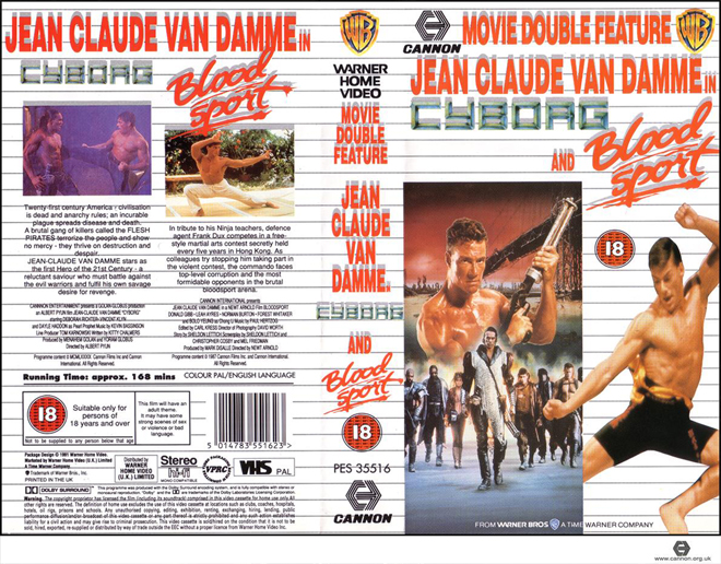 CYBORG AND BLOODSPORT DOUBLE FEATURE VHS COVER