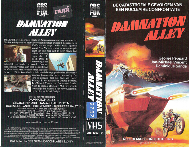 DAMNATION ALLEY VHS COVER