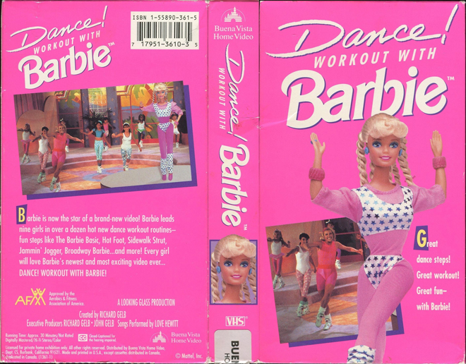 DANCE WORKOUT WITH BARBIE VHS COVER, VHS COVERS