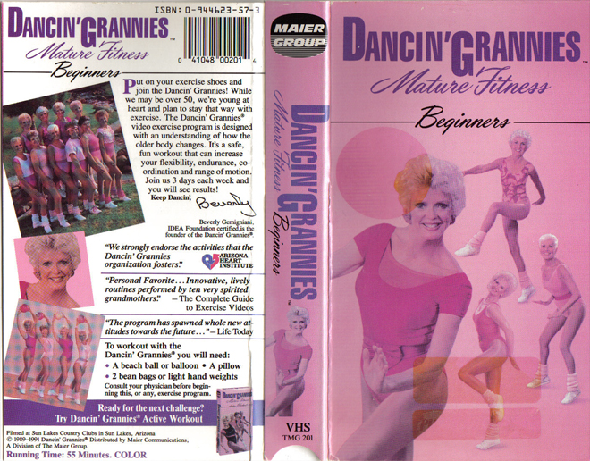 DANCIN GRANNIES : MATURE FITNESS BEGINNERS MAIER GROUP VHS COVER