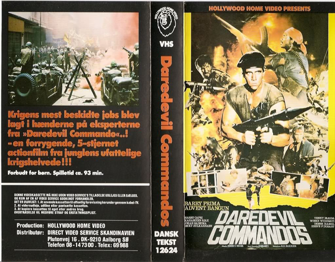 DAREDEVIL COMMANDOS, ACTION VHS COVER, HORROR VHS COVER, BLAXPLOITATION VHS COVER, HORROR VHS COVER, ACTION EXPLOITATION VHS COVER, SCI-FI VHS COVER, MUSIC VHS COVER, SEX COMEDY VHS COVER, DRAMA VHS COVER, SEXPLOITATION VHS COVER, BIG BOX VHS COVER, CLAMSHELL VHS COVER, VHS COVER, VHS COVERS, DVD COVER, DVD COVERS
