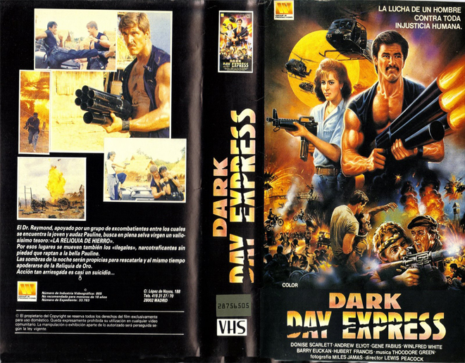 DARK DAY EXPRESS, HORROR, ACTION EXPLOITATION, ACTION, HORROR, SCI-FI, MUSIC, THRILLER, SEX COMEDY, DRAMA, SEXPLOITATION, BIG BOX, CLAMSHELL, VHS COVER, VHS COVERS, DVD COVER, DVD COVERS
