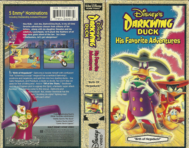 DARKWING DUCK : HIS FAVORITE ADVENTURES VHS COVER