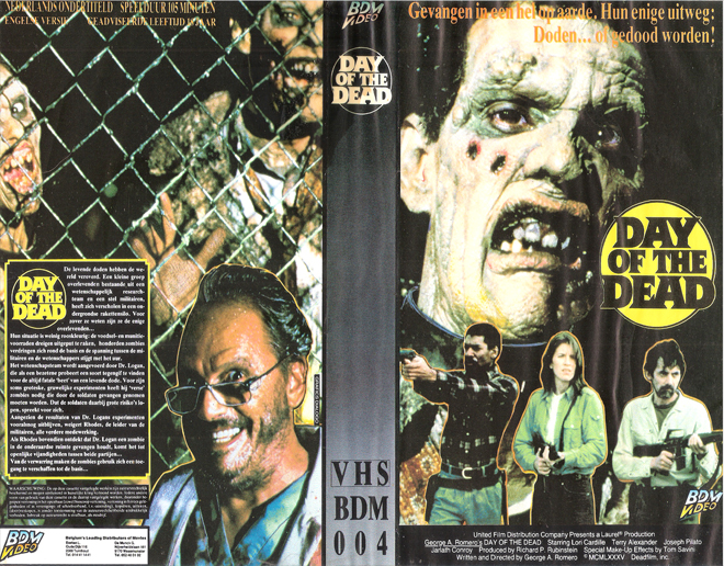 DAY OF THE DEAD DUTCH, BRAZIL VHS, BRAZILIAN VHS, ACTION VHS COVER, HORROR VHS COVER, BLAXPLOITATION VHS COVER, HORROR VHS COVER, ACTION EXPLOITATION VHS COVER, SCI-FI VHS COVER, MUSIC VHS COVER, SEX COMEDY VHS COVER, DRAMA VHS COVER, SEXPLOITATION VHS COVER, BIG BOX VHS COVER, CLAMSHELL VHS COVER, VHS COVER, VHS COVERS, DVD COVER, DVD COVERS