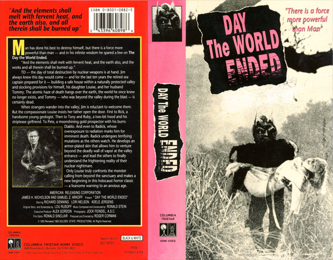 DAY THE WORLD ENDED, BRAZIL VHS, BRAZILIAN VHS, ACTION VHS COVER, HORROR VHS COVER, BLAXPLOITATION VHS COVER, HORROR VHS COVER, ACTION EXPLOITATION VHS COVER, SCI-FI VHS COVER, MUSIC VHS COVER, SEX COMEDY VHS COVER, DRAMA VHS COVER, SEXPLOITATION VHS COVER, BIG BOX VHS COVER, CLAMSHELL VHS COVER, VHS COVER, VHS COVERS, DVD COVER, DVD COVERS