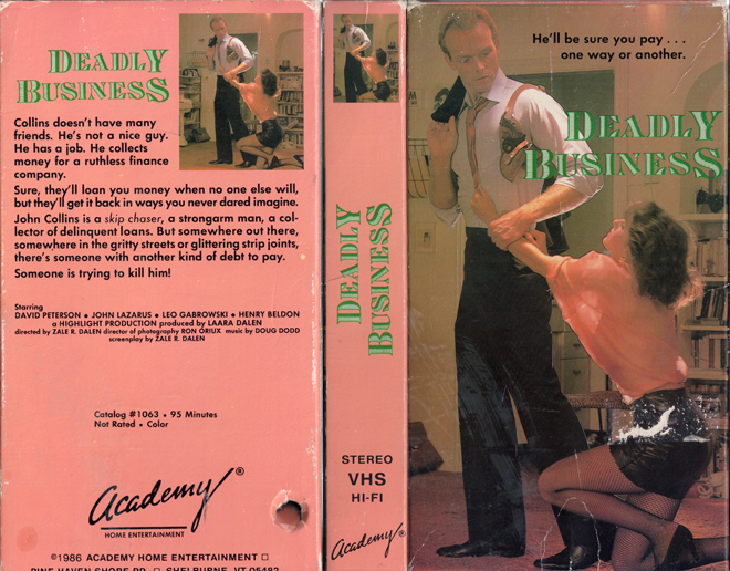 DEADLY BUSINESS VHS COVER, VHS COVERS