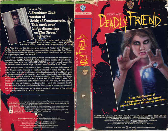 DEADLY FRIEND VHS COVER