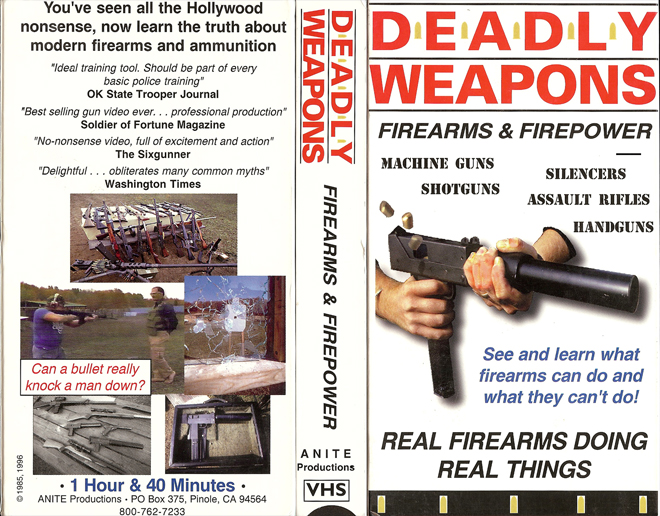 DEADLY WEAPONS : FIREARMS & FIREPOWER VHS COVER