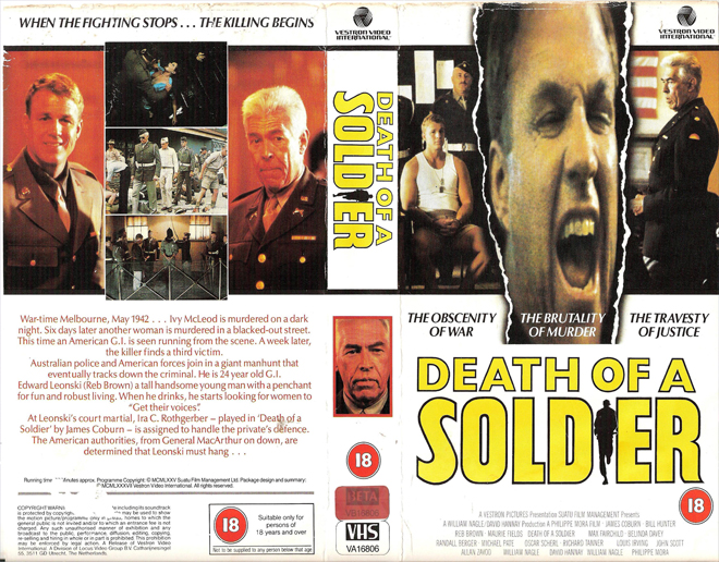 DEATH OF A SOLDIER VHS COVER