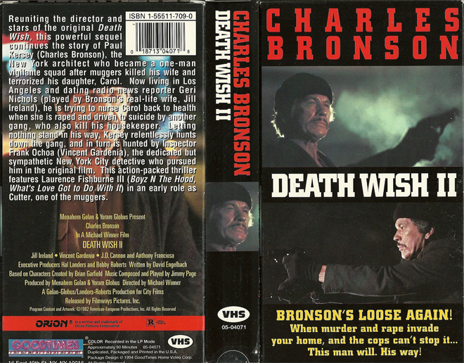 DEATH WISH 2 VHS COVER
