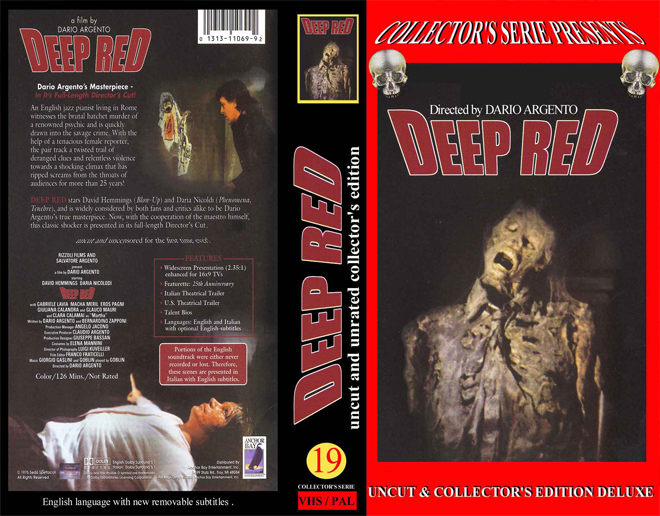 DEEP RED VHS COVER