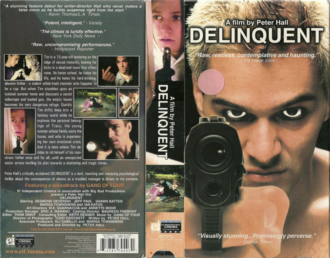 DELINQUENT PETER HALL VHS, ACTION, HORROR, BLAXPLOITATION, HORROR, ACTION EXPLOITATION, SCI-FI, MUSIC, SEX COMEDY, DRAMA, SEXPLOITATION, BIG BOX, CLAMSHELL, VHS COVER, VHS COVERS, DVD COVER, DVD COVERS
