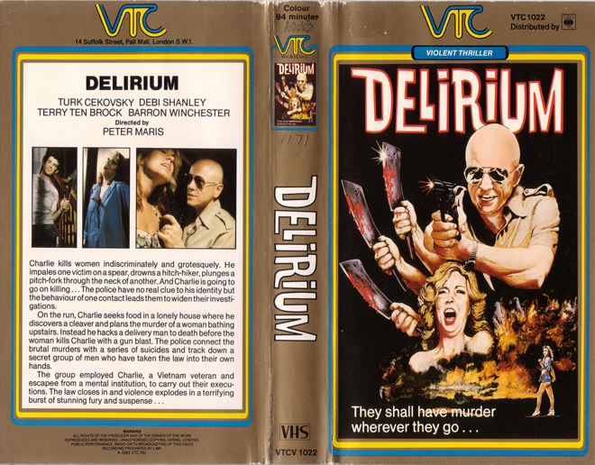 DELIRIUM VHS COVER, VHS COVERS