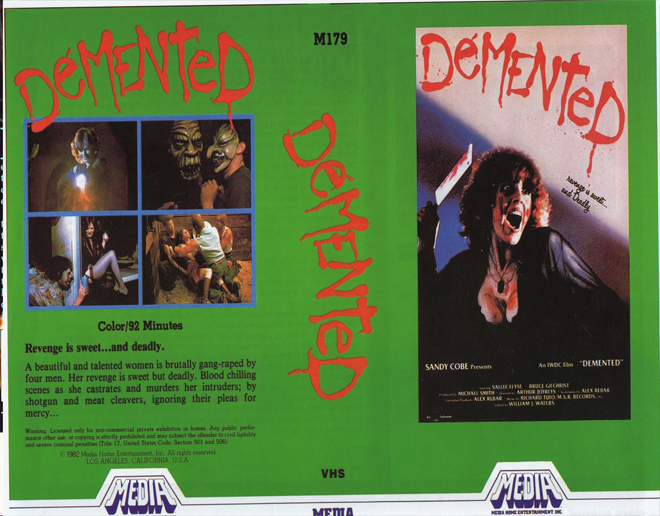 DEMENTED VHS COVER