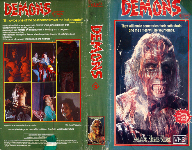 DEMONS, PALACE HOME VIDEO, AUSTRALIAN, HORROR, ACTION EXPLOITATION, ACTION, HORROR, SCI-FI, MUSIC, THRILLER, SEX COMEDY,  DRAMA, SEXPLOITATION, VHS COVER, VHS COVERS, DVD COVER, DVD COVERS