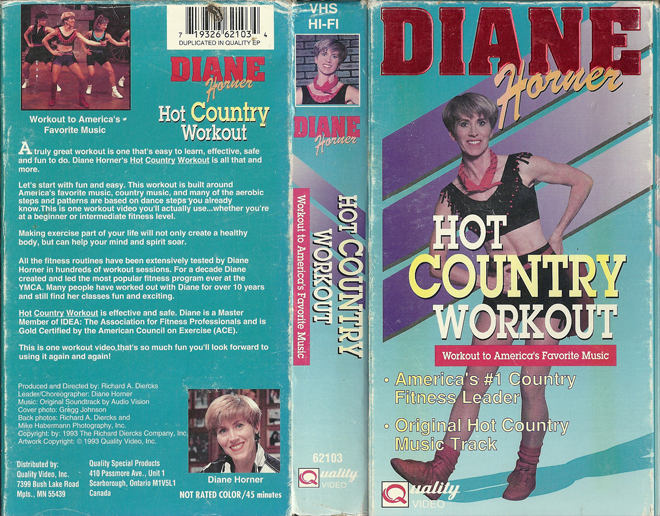 DIANE HORNER HOT COUNTRY WORKOUT VHS COVER