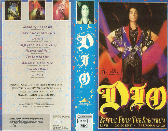 DIO : SPECIAL FROM THE SPECTRUM VHS COVER