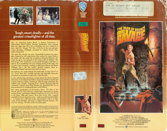 DOC SAVAGE, HORROR, ACTION EXPLOITATION, ACTION, HORROR, SCI-FI, MUSIC, THRILLER, SEX COMEDY,  DRAMA, SEXPLOITATION, VHS COVER, VHS COVERS, DVD COVER, DVD COVERS