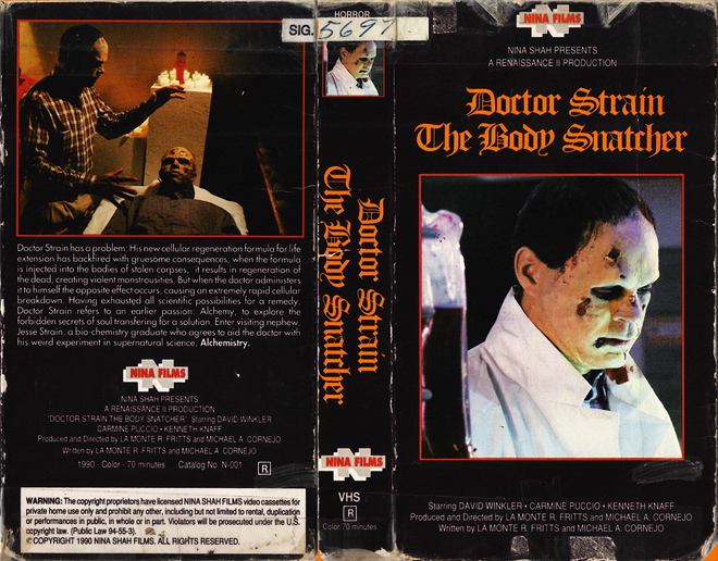 DOCTOR STRAIN : THE BODY SCATCHER VHS COVER, VHS COVERS