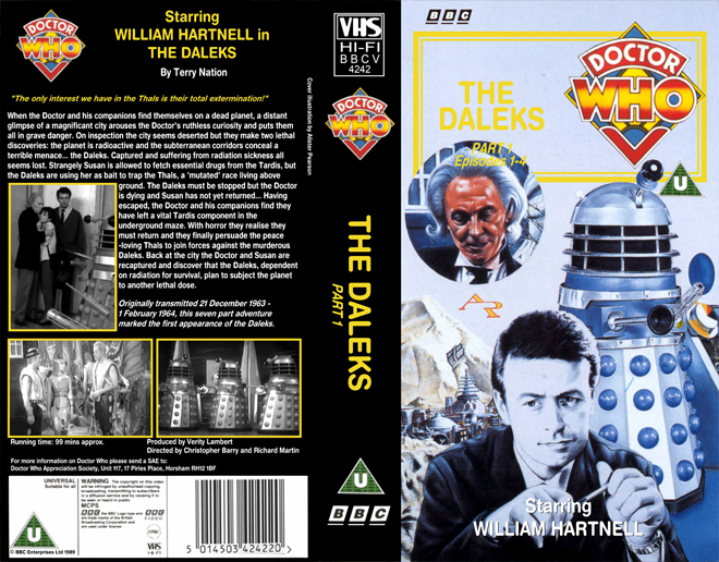 DOCTOR WHO : THE DALEKS VHS COVER