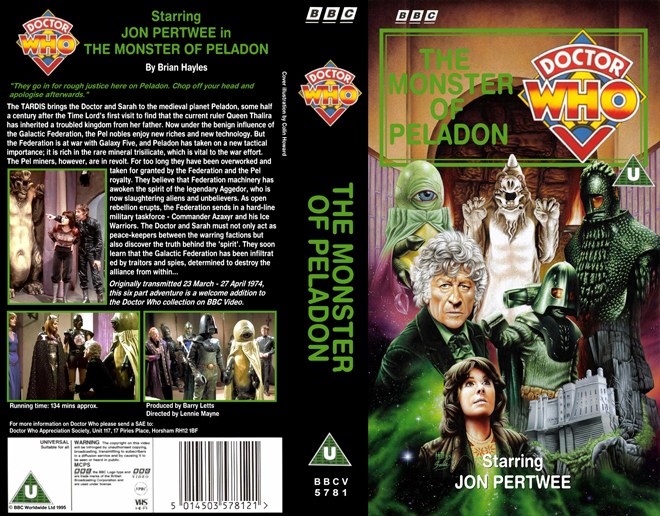 DOCTOR WHO : THE MONSTER OF PELADON VHS COVER