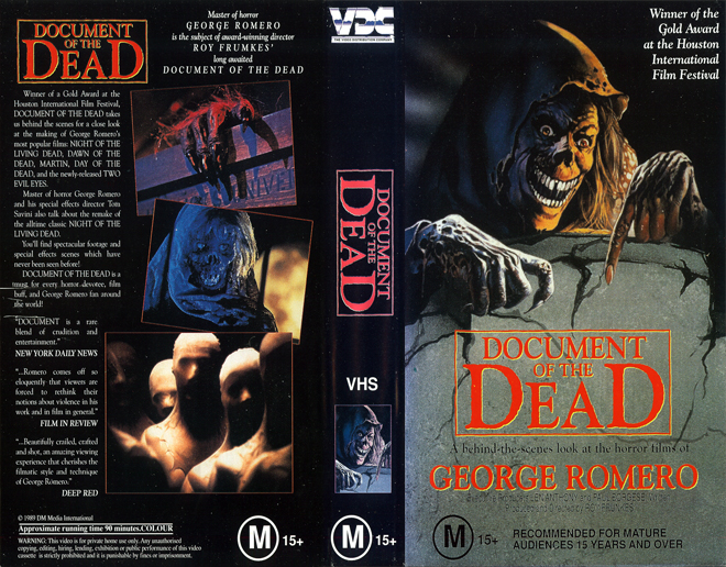 DOCUMENT OF THE DEAD, AUSTRALIAN, HORROR, ACTION EXPLOITATION, ACTION, HORROR, SCI-FI, MUSIC, THRILLER, SEX COMEDY,  DRAMA, SEXPLOITATION, VHS COVER, VHS COVERS, DVD COVER, DVD COVERS