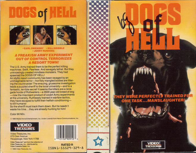 DOGS OF HELL VHS COVER, VHS COVERS