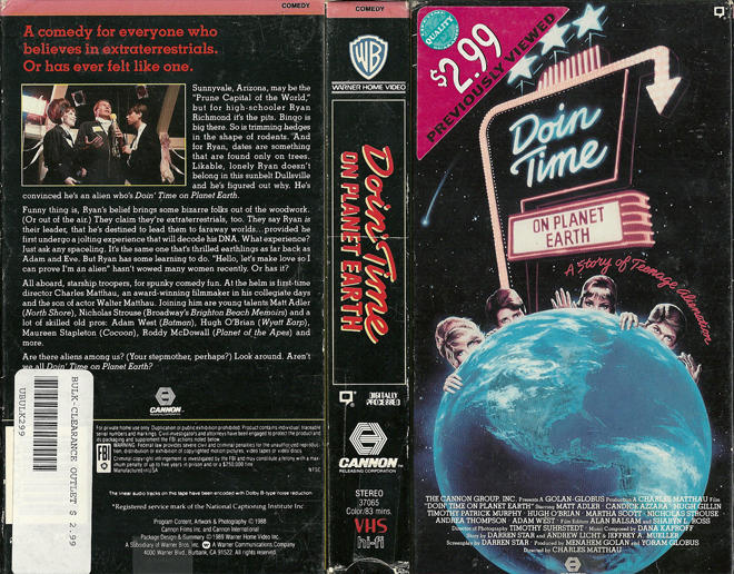 DOIN TIME ON PLANET EARTH VHS COVER