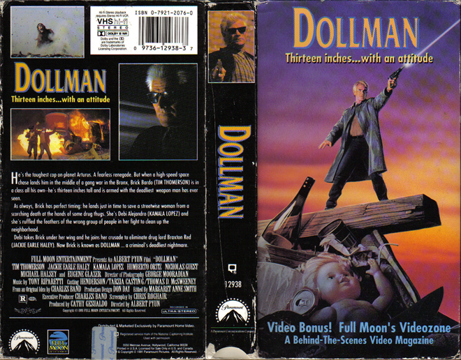 DOLLMAN, HORROR, ACTION EXPLOITATION, ACTION, HORROR, SCI-FI, MUSIC, THRILLER, SEX COMEDY,  DRAMA, SEXPLOITATION, VHS COVER, VHS COVERS, DVD COVER, DVD COVERS