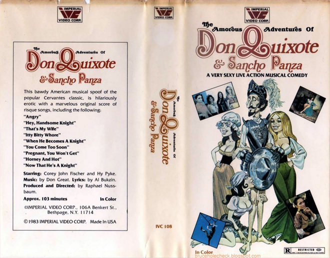 THE AMOROUS ADVENTURES OF DON QUIXOTE AND SANCHO PANZA SEXPLOITATION VHS COVER