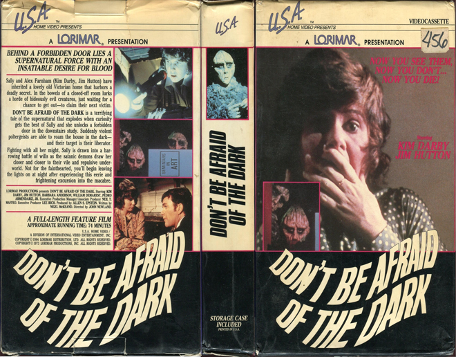 DONT BE AFRAID OF THE DARK USA VIDEO, ACTION, HORROR, BLAXPLOITATION, HORROR, ACTION EXPLOITATION, SCI-FI, MUSIC, SEX COMEDY, DRAMA, SEXPLOITATION, VHS COVER, VHS COVERS, DVD COVER, DVD COVERS