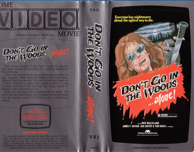 DON'T GO IN THE WOODS ALONE VHS COVER, VHS COVERS