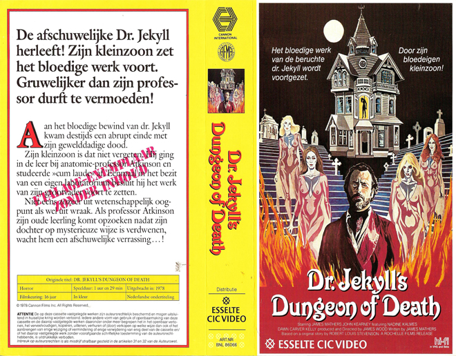 DR JEKYLLS DUNGEON OF DEATH CANON ESSELTE CIC VIDEO VHS COVER