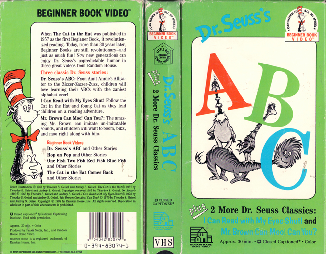 DR SEUSS'S ABC VHS COVER