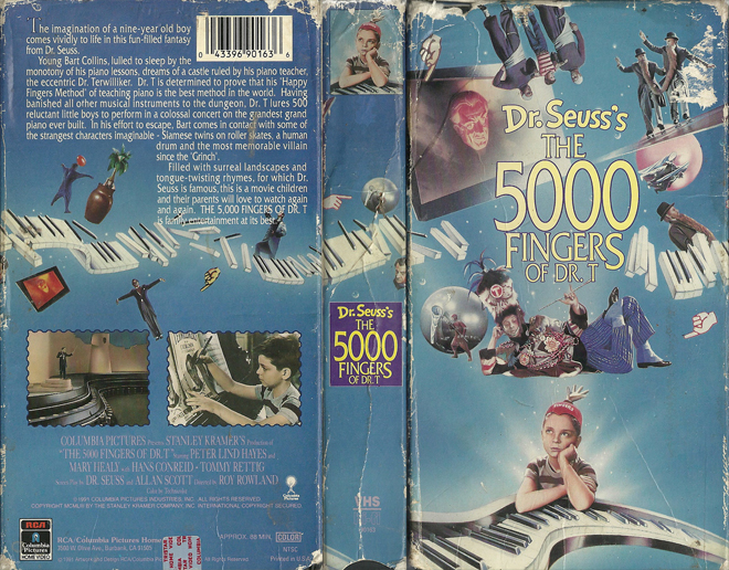 DR SEUSS'S THE 5000 FINGERS OF DOCTOR T VHS COVER, VHS COVERS