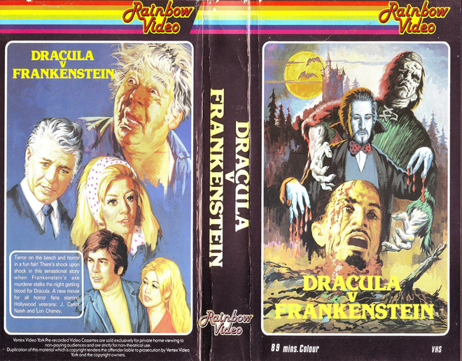 DRACULA VS FRANKENSTEIN VHS COVER