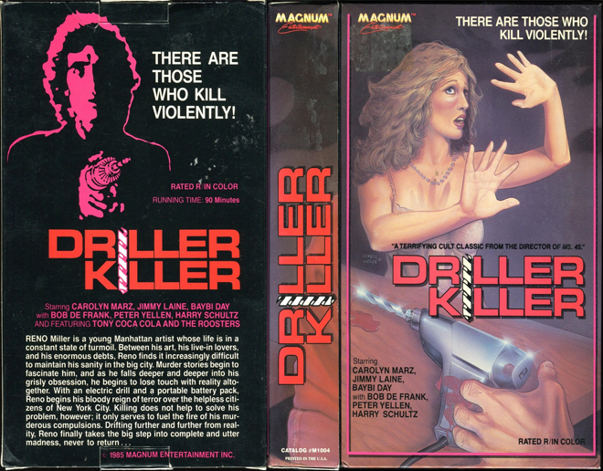 DRILLER KILLER RARE VHS, ACTION VHS COVER, HORROR VHS COVER, BLAXPLOITATION VHS COVER, HORROR VHS COVER, ACTION EXPLOITATION VHS COVER, SCI-FI VHS COVER, MUSIC VHS COVER, SEX COMEDY VHS COVER, DRAMA VHS COVER, SEXPLOITATION VHS COVER, BIG BOX VHS COVER, CLAMSHELL VHS COVER, VHS COVER, VHS COVERS, DVD COVER, DVD COVERS