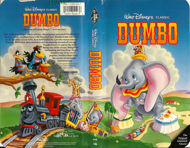 DUMBO WALT DISNEY THE CLASSICS VERSION 2 VHS COVER