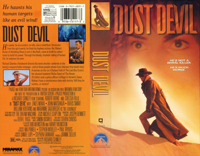 DUST DEVIL, HORROR, VHS COVERS, VHS COVER