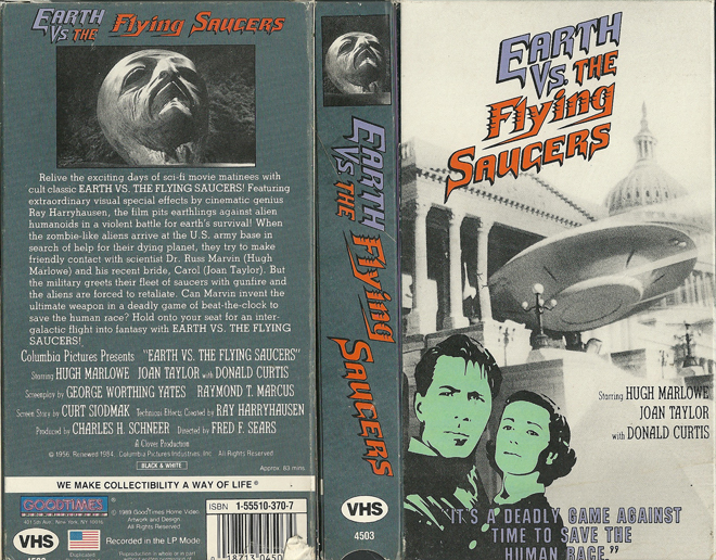 EARTH VS THE FLYING SAUCERS VHS COVER, VHS COVERS