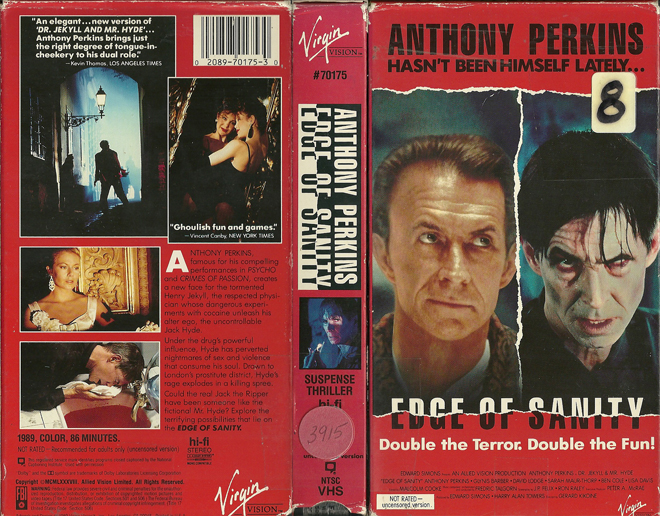 EDGE OF SANITY ANTHONY HOPKINS VHS COVER