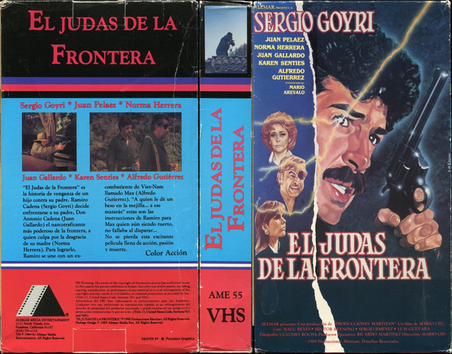 EL JUDAS DE LA FRONTERA, ACTION, HORROR, BLAXPLOITATION, HORROR, ACTION EXPLOITATION, SCI-FI, MUSIC, SEX COMEDY, DRAMA, SEXPLOITATION, VHS COVER, VHS COVERS, DVD COVER, DVD COVERS